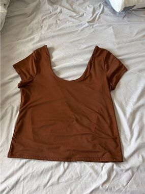 Old Navy Scoop Neck Short Sleeve Top - Brown